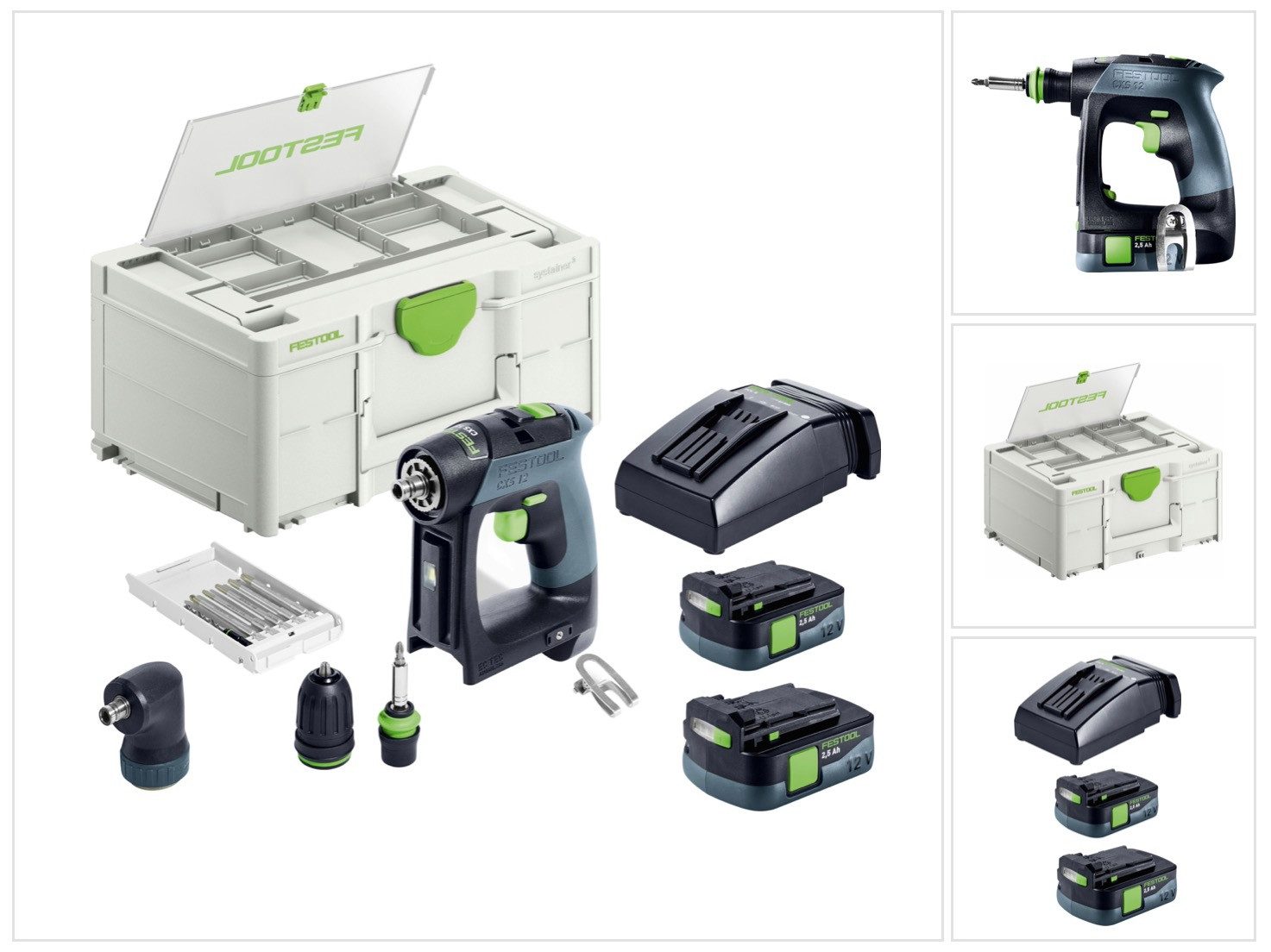 FESTOOL Akku-Schrauber CXS 12 2,5-Set Akku Bohrschrauber 12 V 30 Nm Brushless (576865)