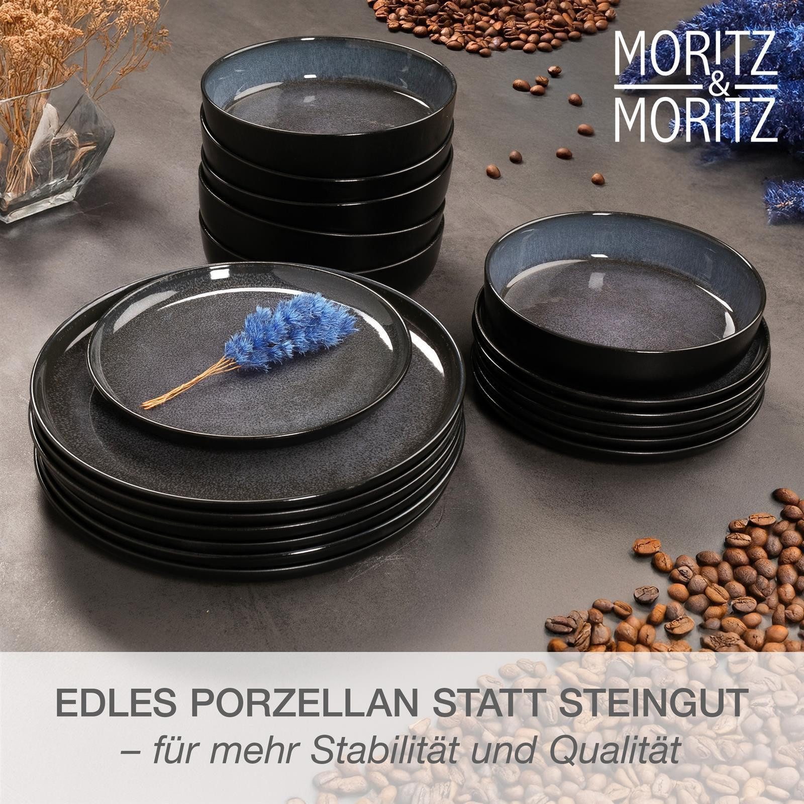 Moritz & Moritz Geschirr-Set VIDA Geschirrset mit Müslibowls Blau (24-tlg), 6 Personen, Porzellan, Kombigeschirr für 6 Personen – Bild 4 von 5