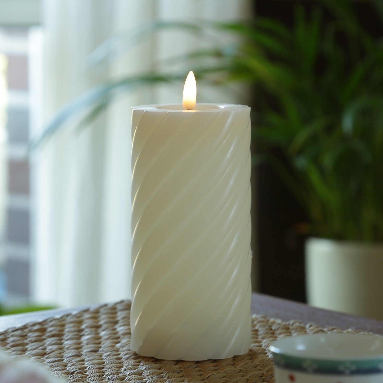 MARELIDA LED-Kerze LED Kerze Twist Echtwachs gedreht flackernd H: 17,5cm Ti günstig online kaufen