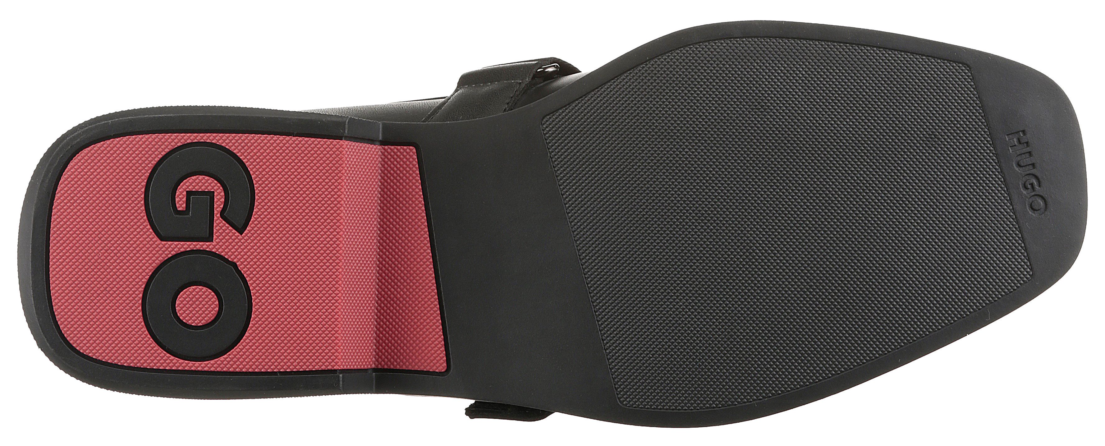 HUGO Iker Slipper, Schlupfschuh, Halbschuh, Loafer, Anzugschuh mit Klettriemchen