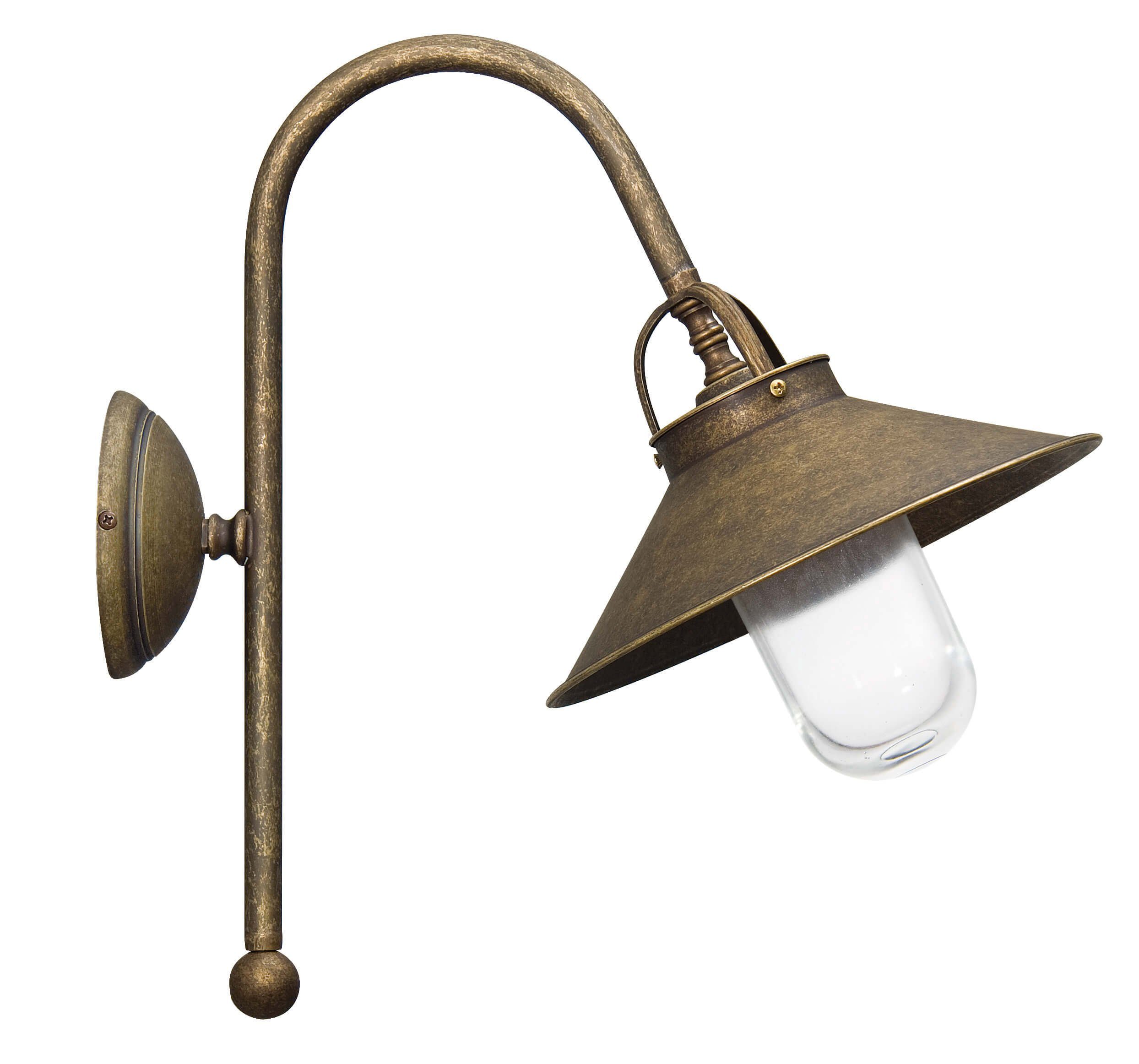 Licht-Erlebnisse Außen-Wandleuchte GIADA, ohne Leuchtmittel, Außenleuchte Messing Wandlampe Bronze Antik Glas Premiumqualität Lampe