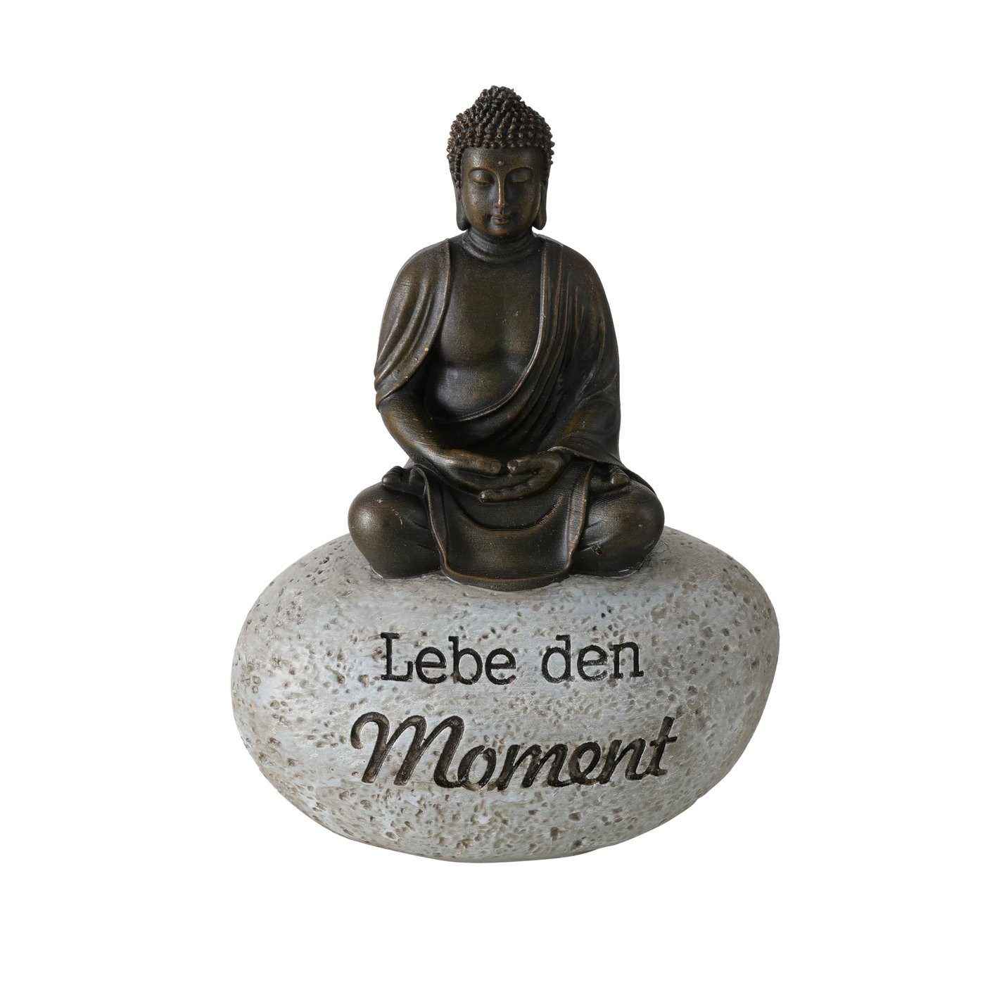 BOLTZE Buddhafigur Buddhafigur Zen-Buddha 2er Set braun grau 15 cm (2 St) – Bild 4 von 5