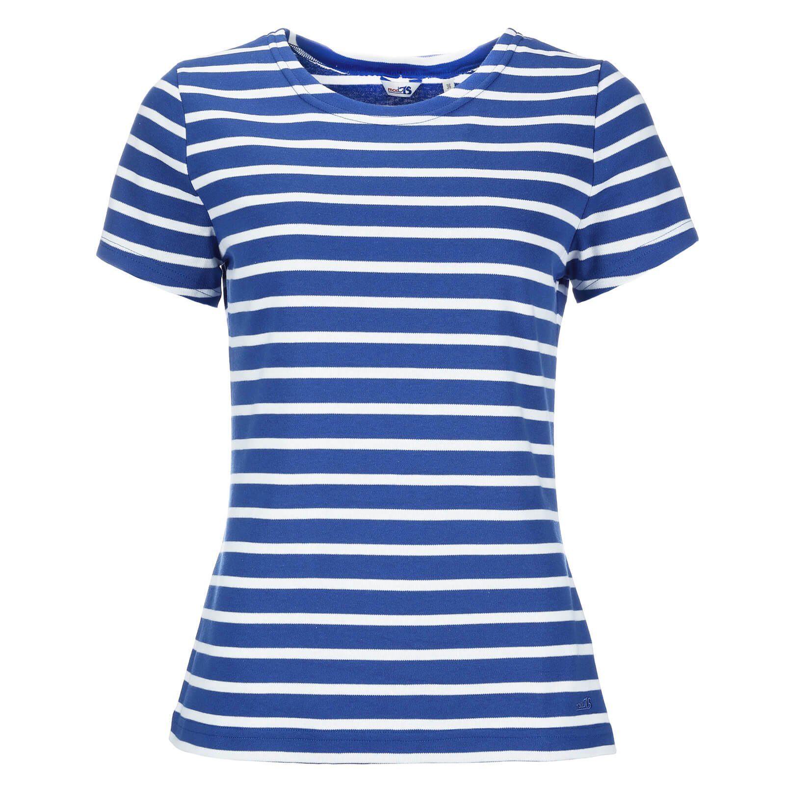 modAS Rundhalsshirt Bretonisches Damenshirt T-Shirt mit Streifen aus Baumwo günstig online kaufen