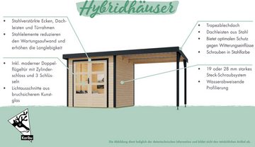 Karibu Gartenhaus "Plutino A", BxT: 271x271 cm, naturbelassen-weiß, -staubgrau oder -anthrazit