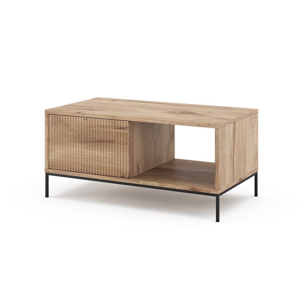Vicco Couchtisch Eliza, Viking Oak, 90 x 50 cm mit einer Schublade günstig online kaufen