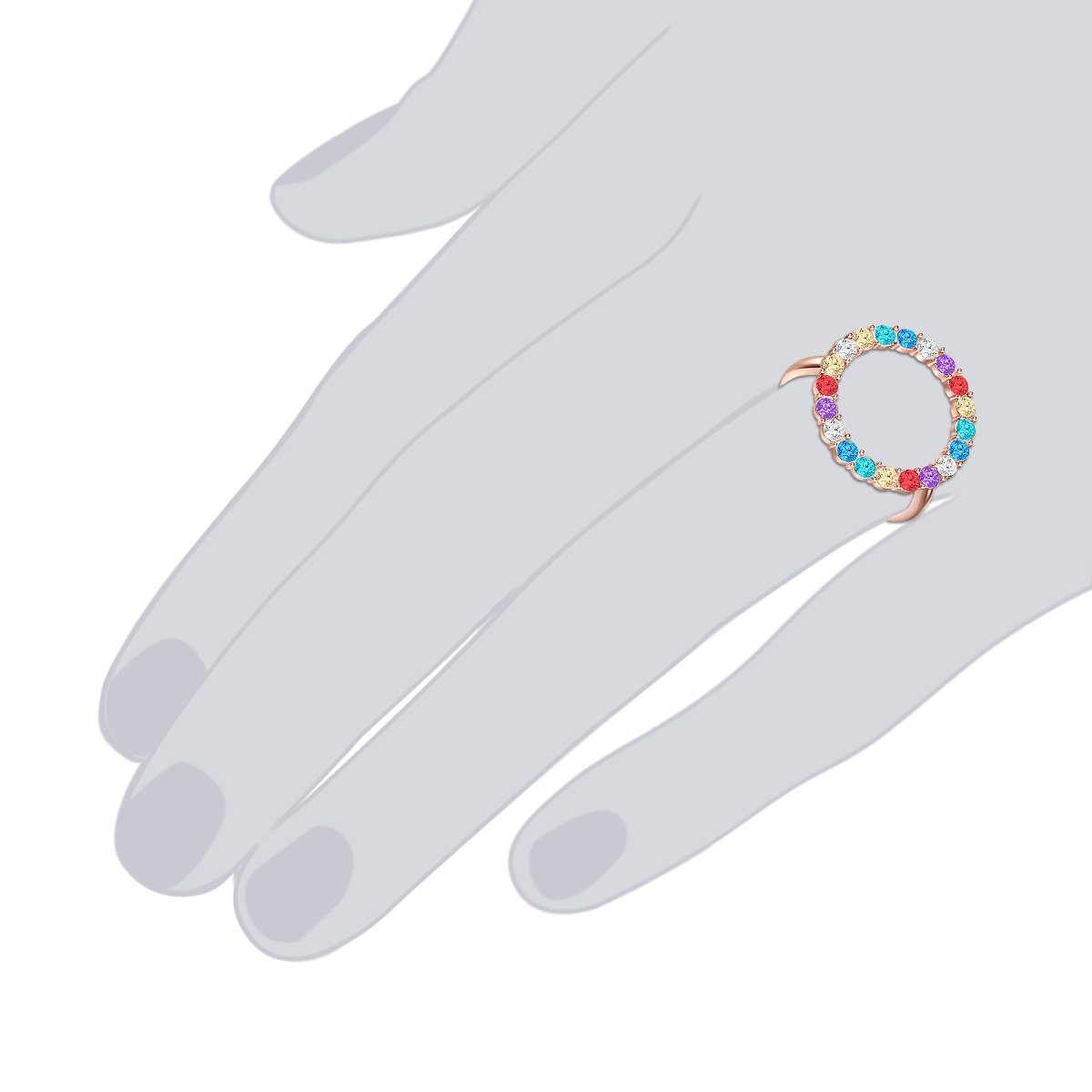 Lulu & Jane Fingerring Kreis roségold, günstig online kaufen