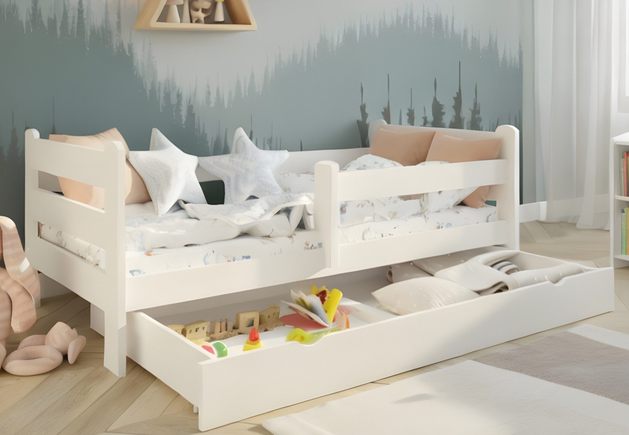 Kids Collective Kinderbett Kinder Jugendbett 80x160 und 90x200 cm Mit Schub günstig online kaufen