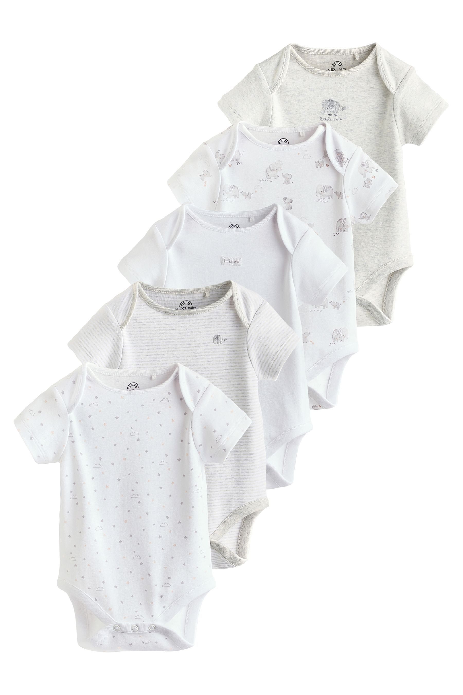 Next Kurzarmbody Kurzärmelige Baby Bodysuits im 5er-Pack (5-tlg)