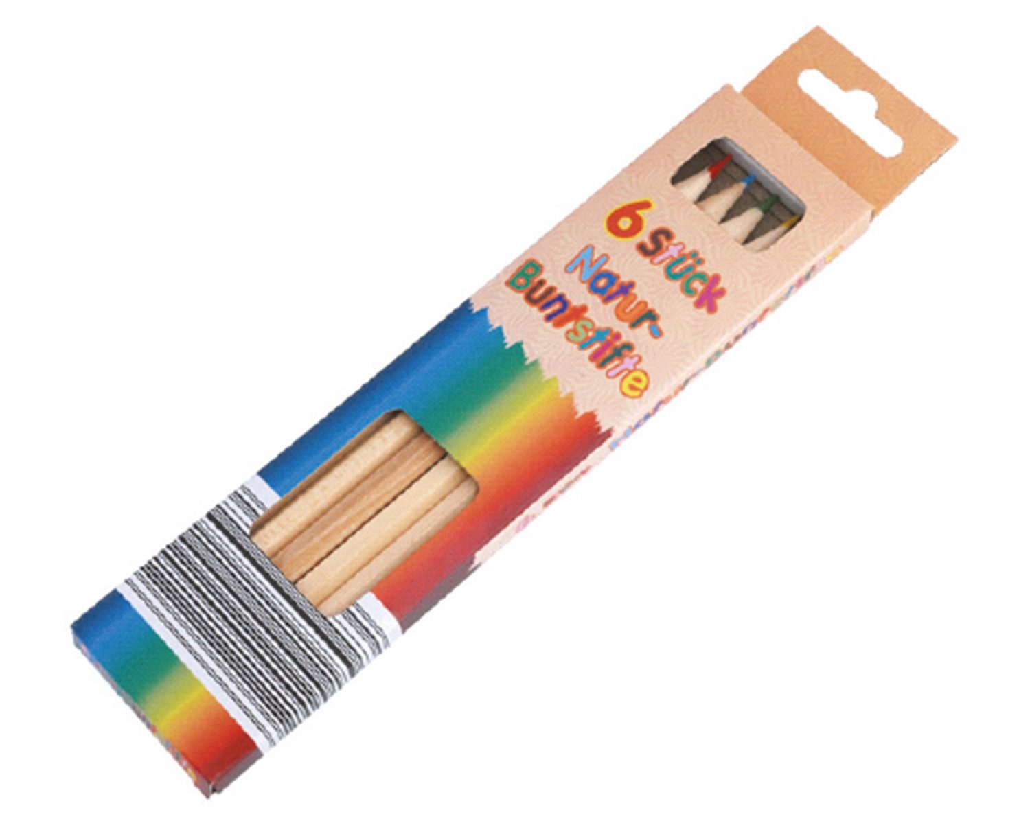Kugelschreiber Natur-Buntstifte 6er Pack