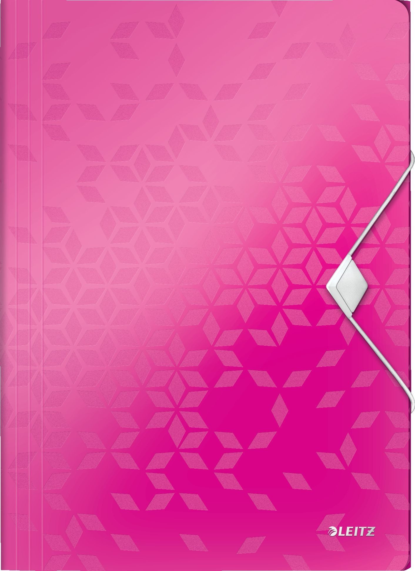 Fächermappe Eckspannmappe Wow A4 PP mit Klappen pink metallic