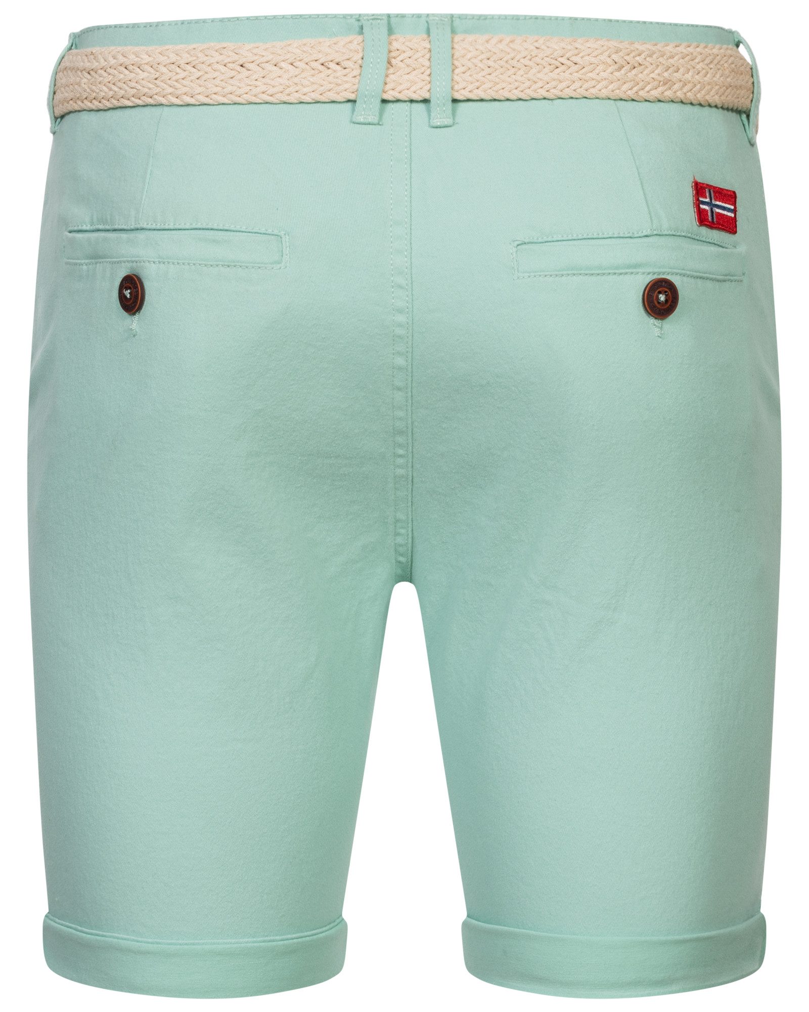 Geographical Norway Bermudas Chino Shorts kurze Hose Bermuda Knielang Stoff bequem mit Gürtel short – Bild 3 von 5
