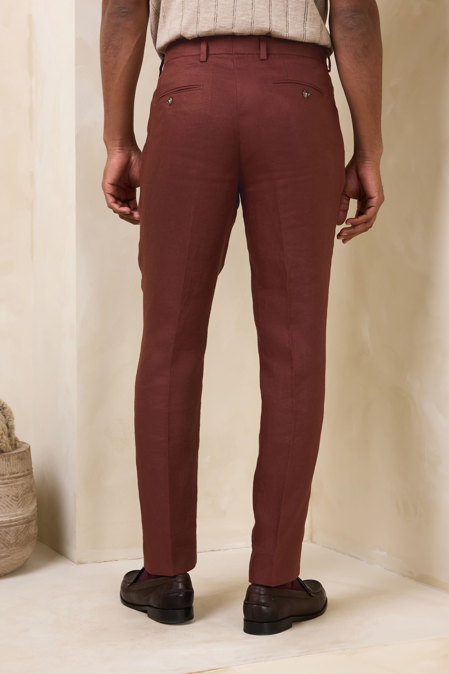 Next Anzughose N. Premium Tailored Fit Anzughose aus 100 % Leinen (1-tlg)