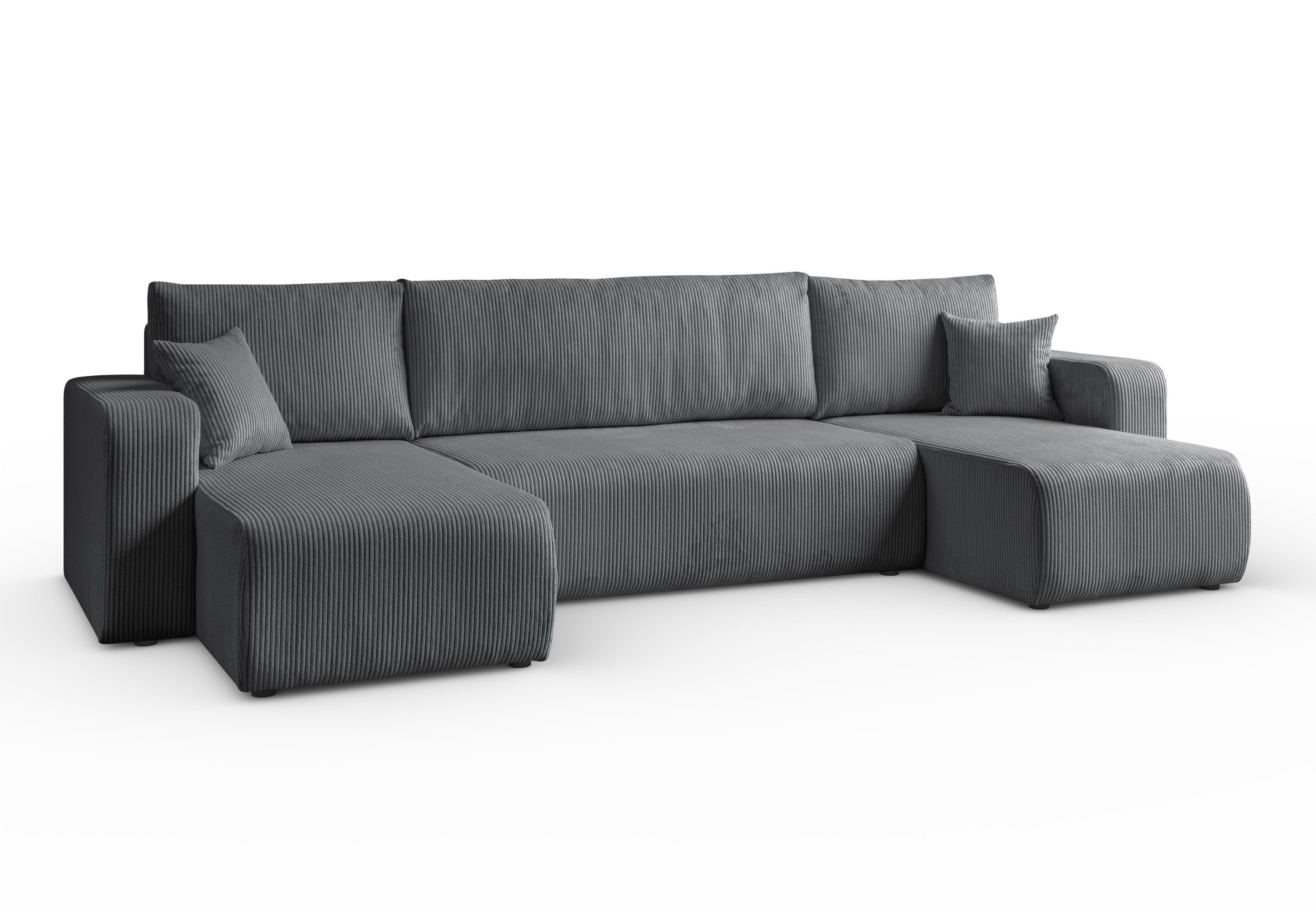 Lookway Big-Sofa PRESTIGE U-Form Couch, Cord-Stoff, mit Bettfunktion und Bettkasten