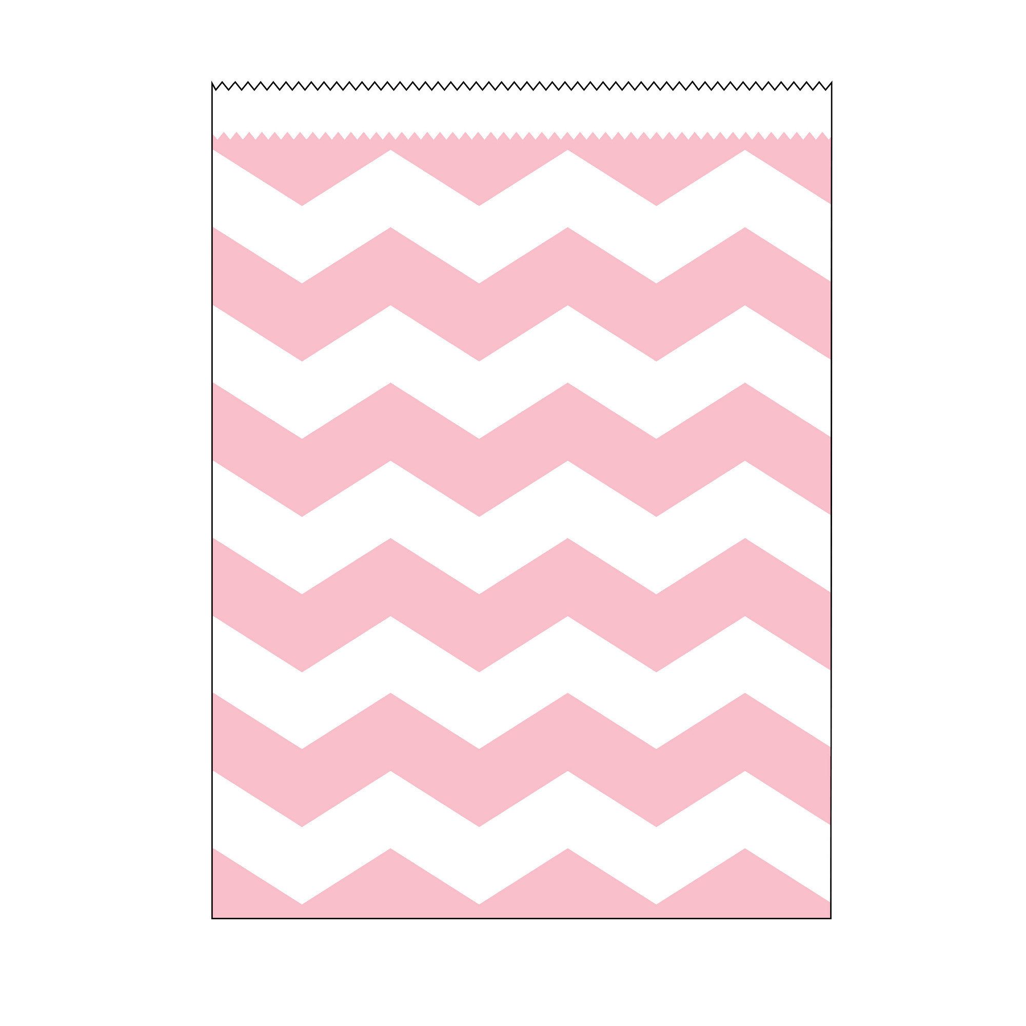 Partystrolche DIY-Adventskalender Papiertüten Chevron gestreift, 22 x 16 cm, verschiedene Farben (10er Set)