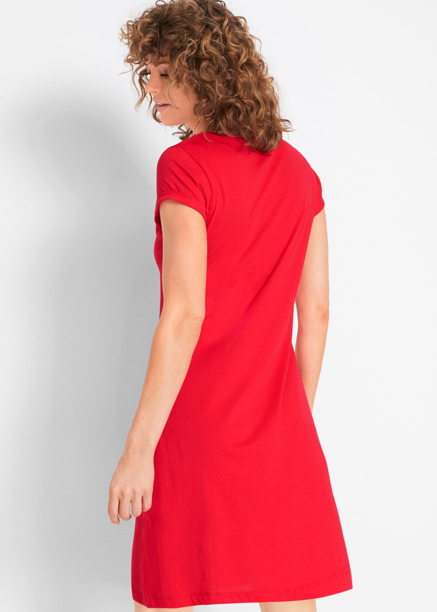 bonprix Shirtkleid für warme Tage, aus reiner Baumwolle, taillierte Passform