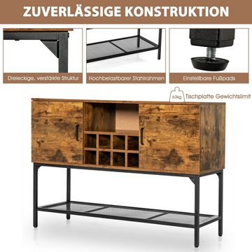 COSTWAY Sideboard, Küchenschrank mit Ablage & Fächern, Holz, 120x40x85cm