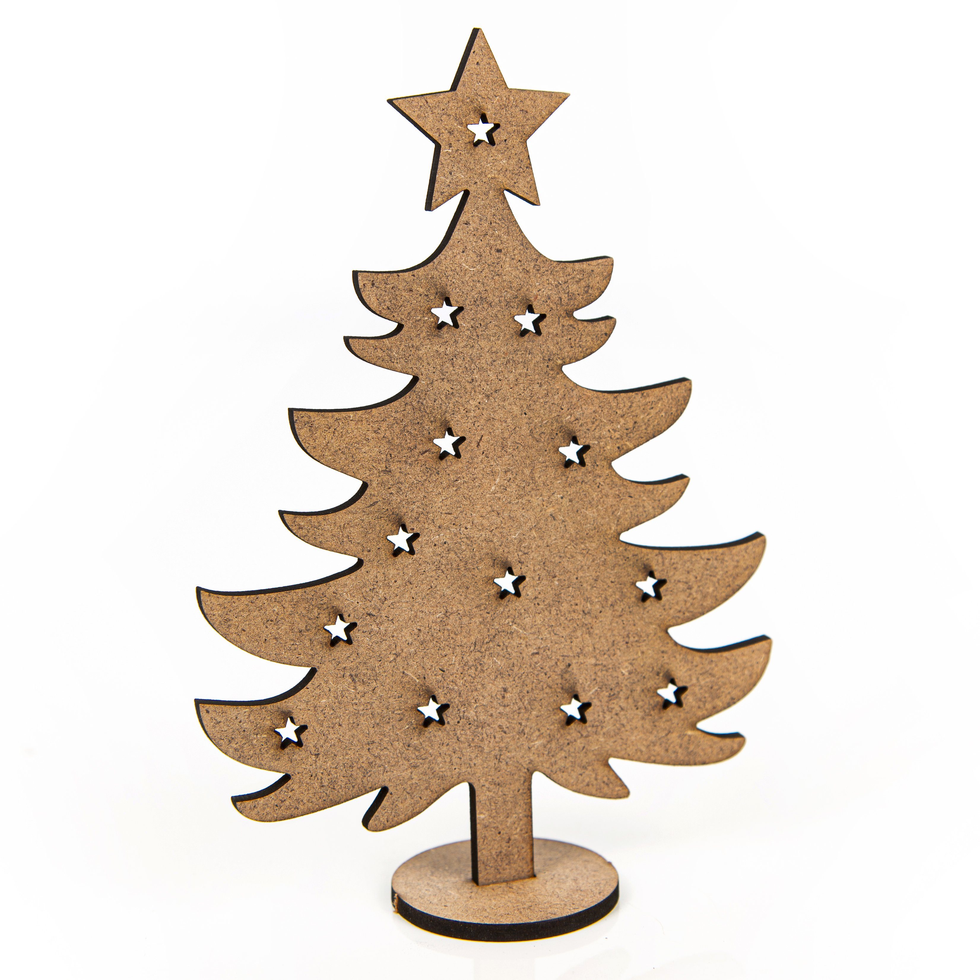 aus Baum Stecken (9 Logbuch-Verlag flacher Holz St) Weihnachtsfigur Weihnachtsbäume zum
