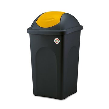Kreher Mülltrennsystem Set: 3 x Abfalleimer mit Schwingdeckel 60 Liter in Blau, Grün und Gelb