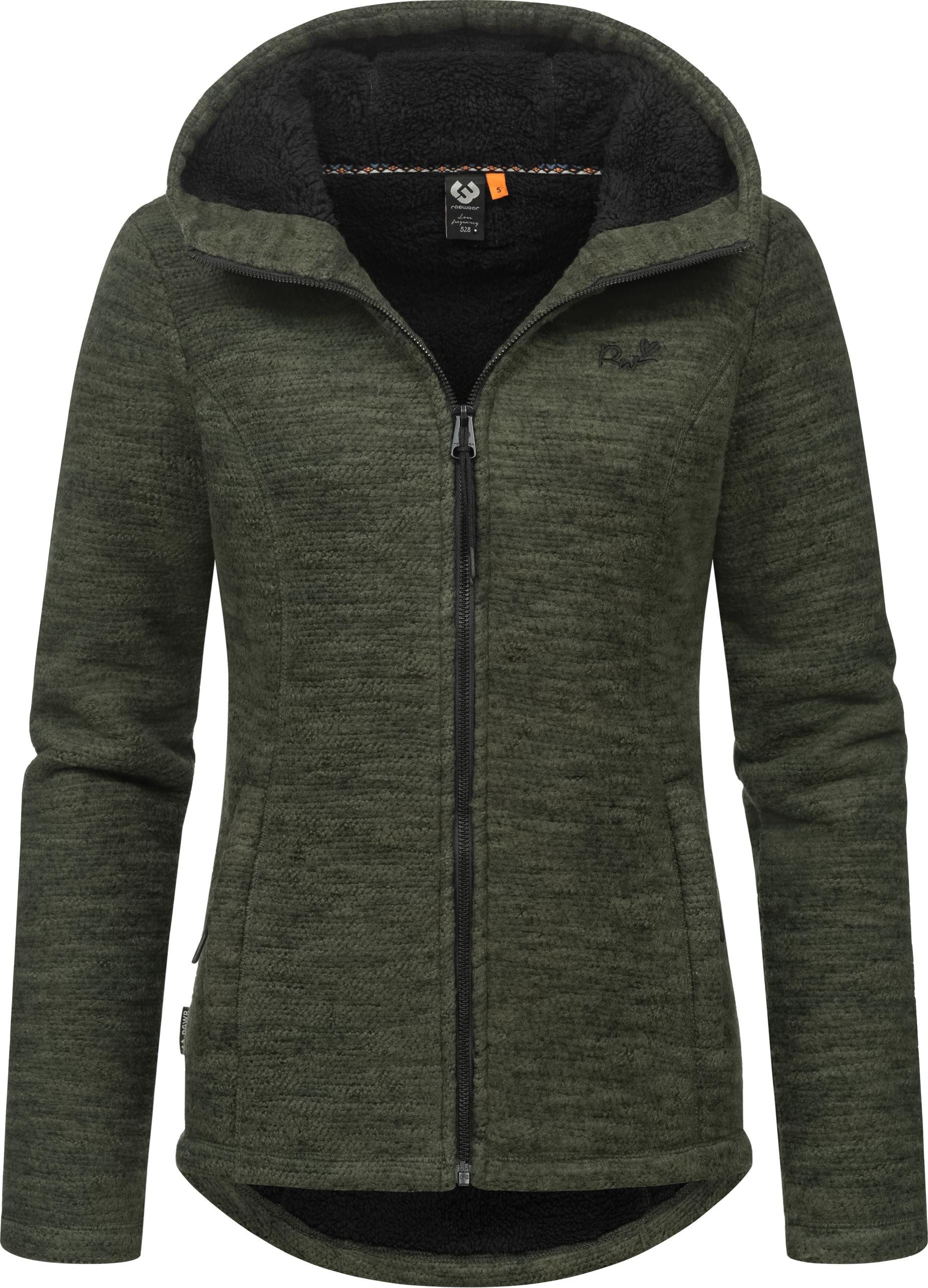 Ragwear Kapuzenstrickjacke Lyshka Melange Kuschelige Kapuzenjacke in Strick-Optik