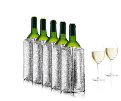 VACUVIN Outdoor-Flaschenkühler 5x 38805626 Aktiv Kühler Motiv Platinum Weinkühler für 0,75l Flasc