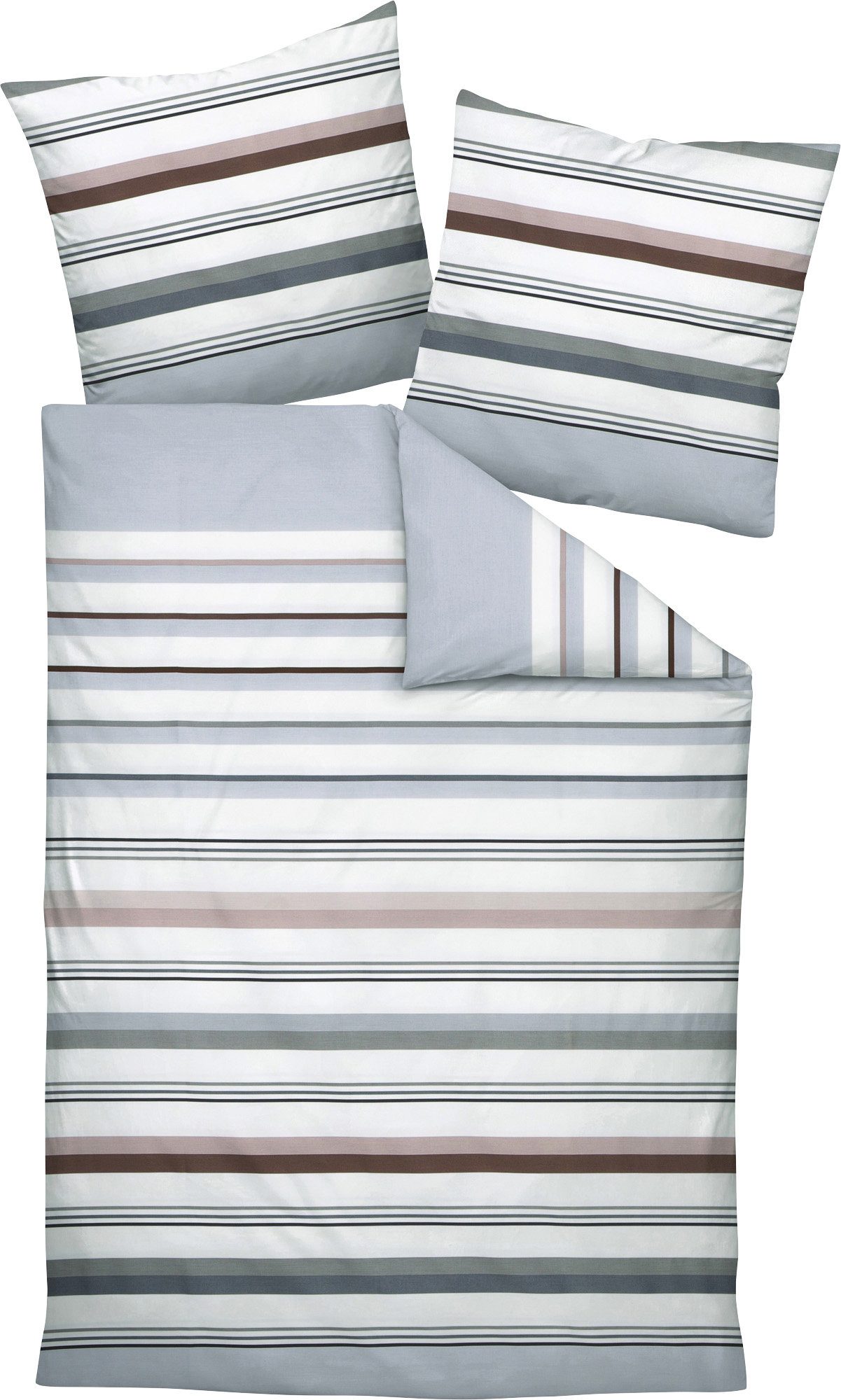 Janine Bettwäsche Bettwäsche, Mako-Satin, Streifen günstig online kaufen