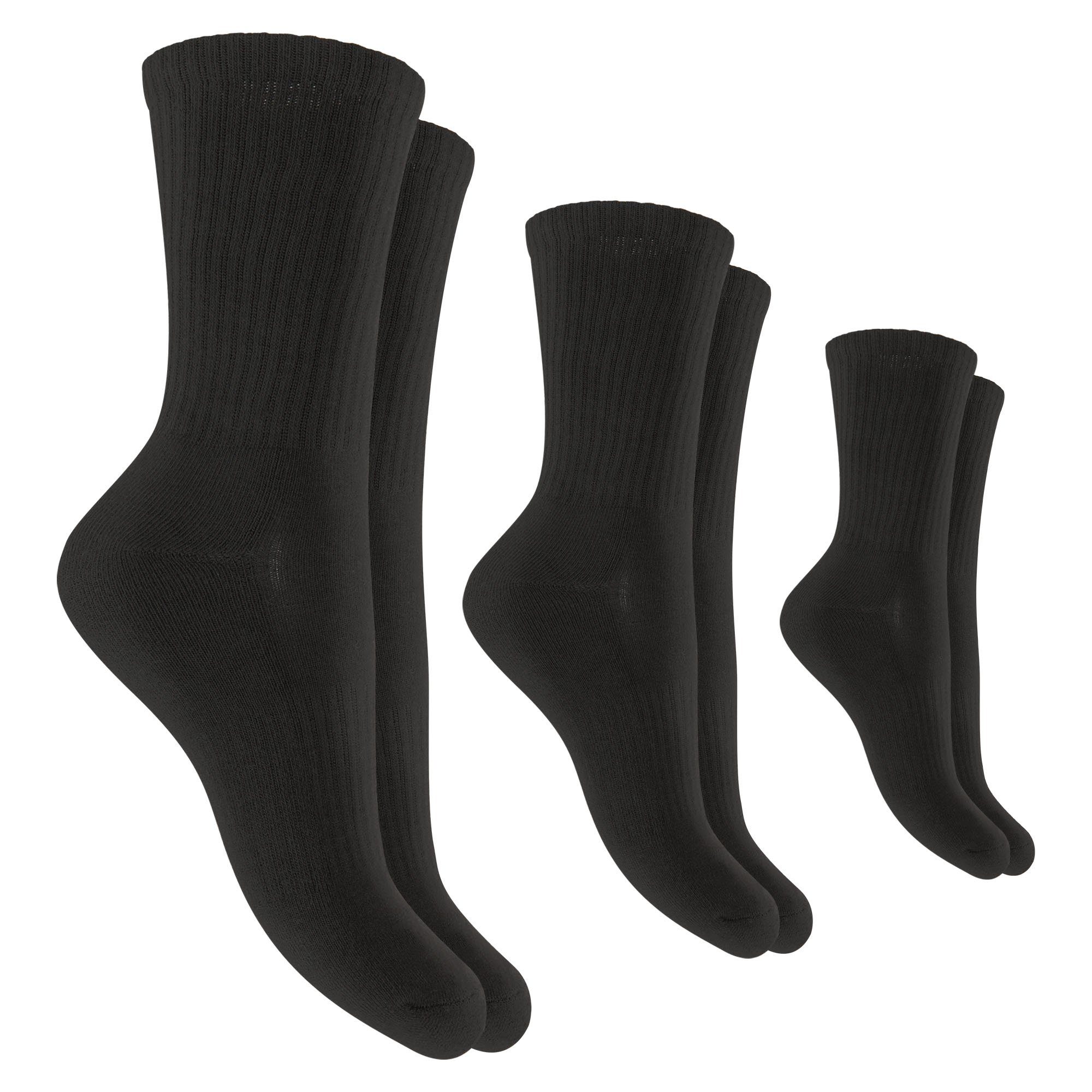 hemmy Fashion Sportsocken Damen / Herren Sport - Socken, (vers. Größen) "3er - 24er Pack" (24-Paar) Klassische Baumwollsocken Atmungsaktiv Frottee - Tennissocken