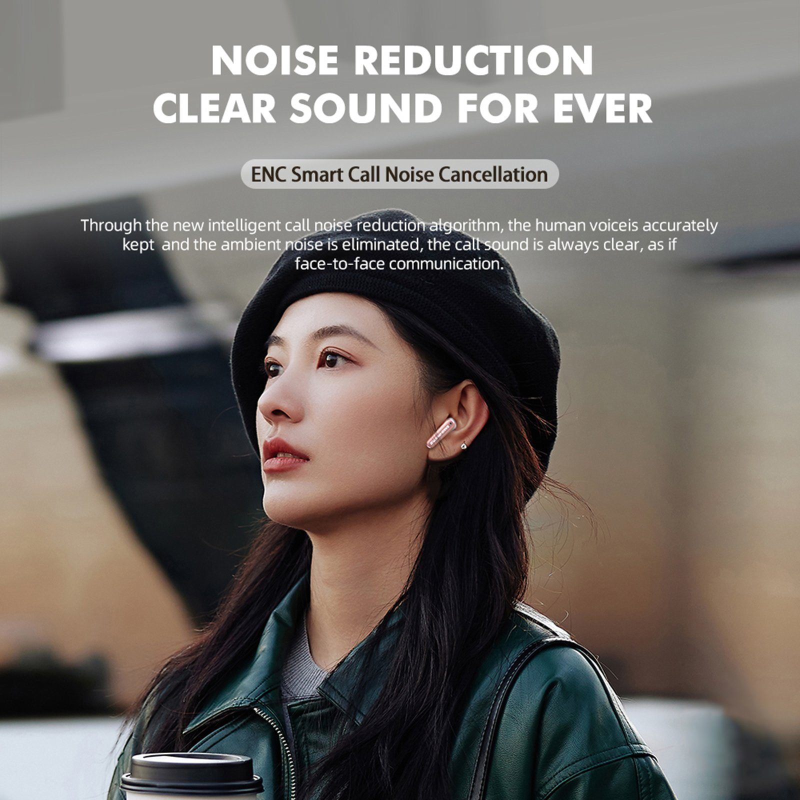 Mutoy Bluetooth Kopfhörer, Kopfhörer Kabellos 5.2 In-Ear-Kopfhörer Noise Cancelling Bluetooth Control, (True Weiß 50 Wasserdichte, IP6 Touch Wireless, Spielzeit) Stunden