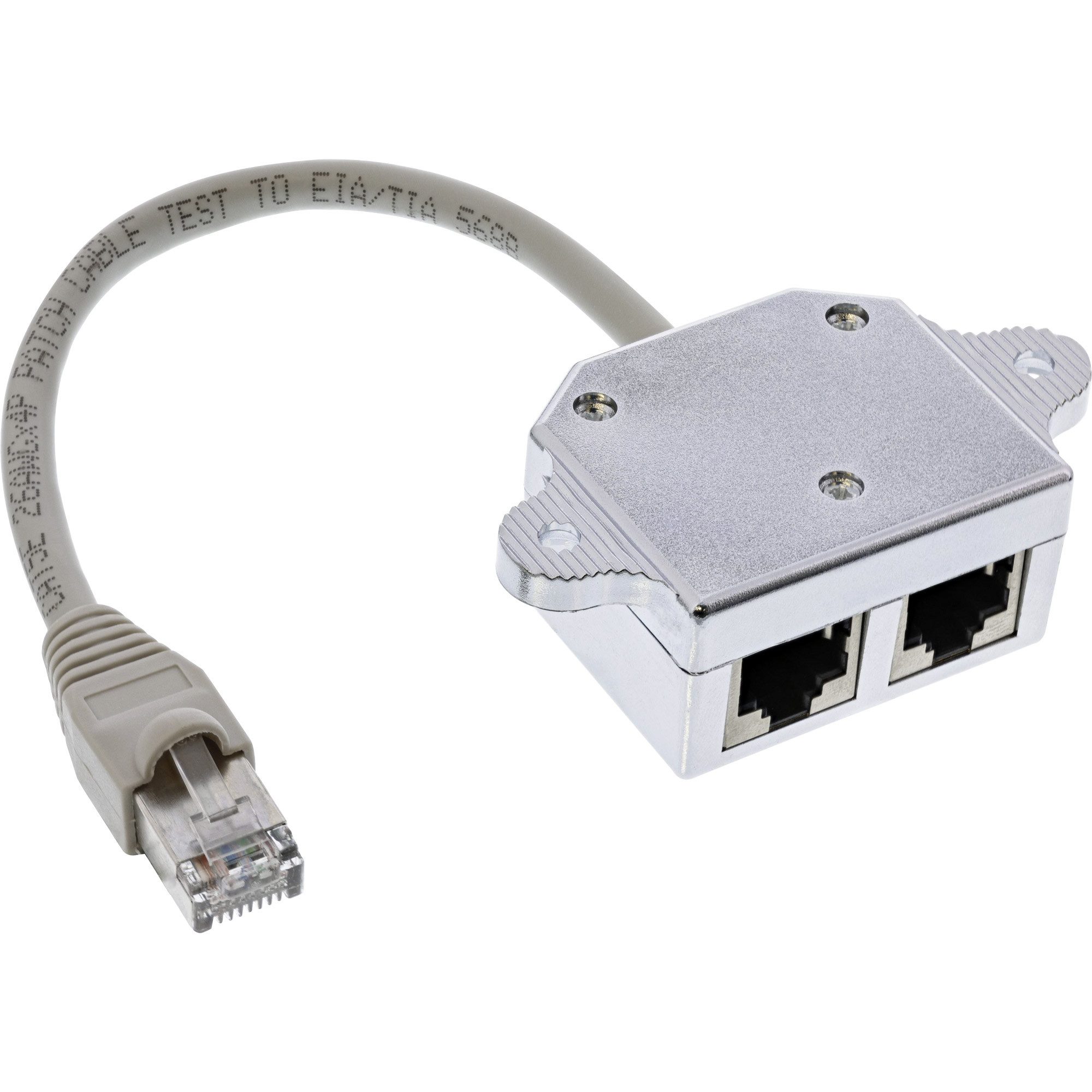 InLine® Cat.5e / ISDN T-Adapter RJ45 Stecker an 2x RJ45 Buchse, 0,15m LAN-Kabel