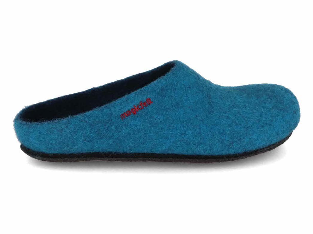 Magicfelt petrol Filzpantoffel Hausschuh Wolle reine Magicfelt