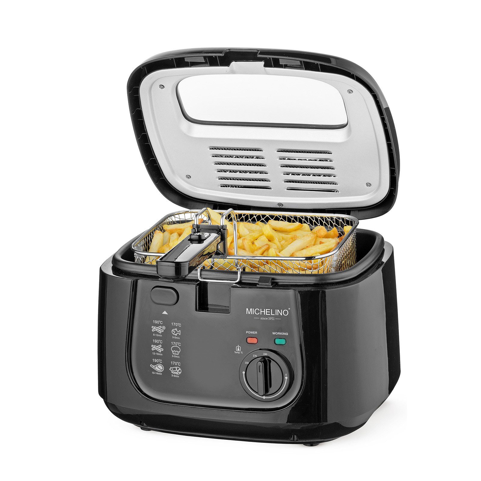 Michelino Fritteuse, 1800 W, Antihaftbeschichteter Ölbehälter