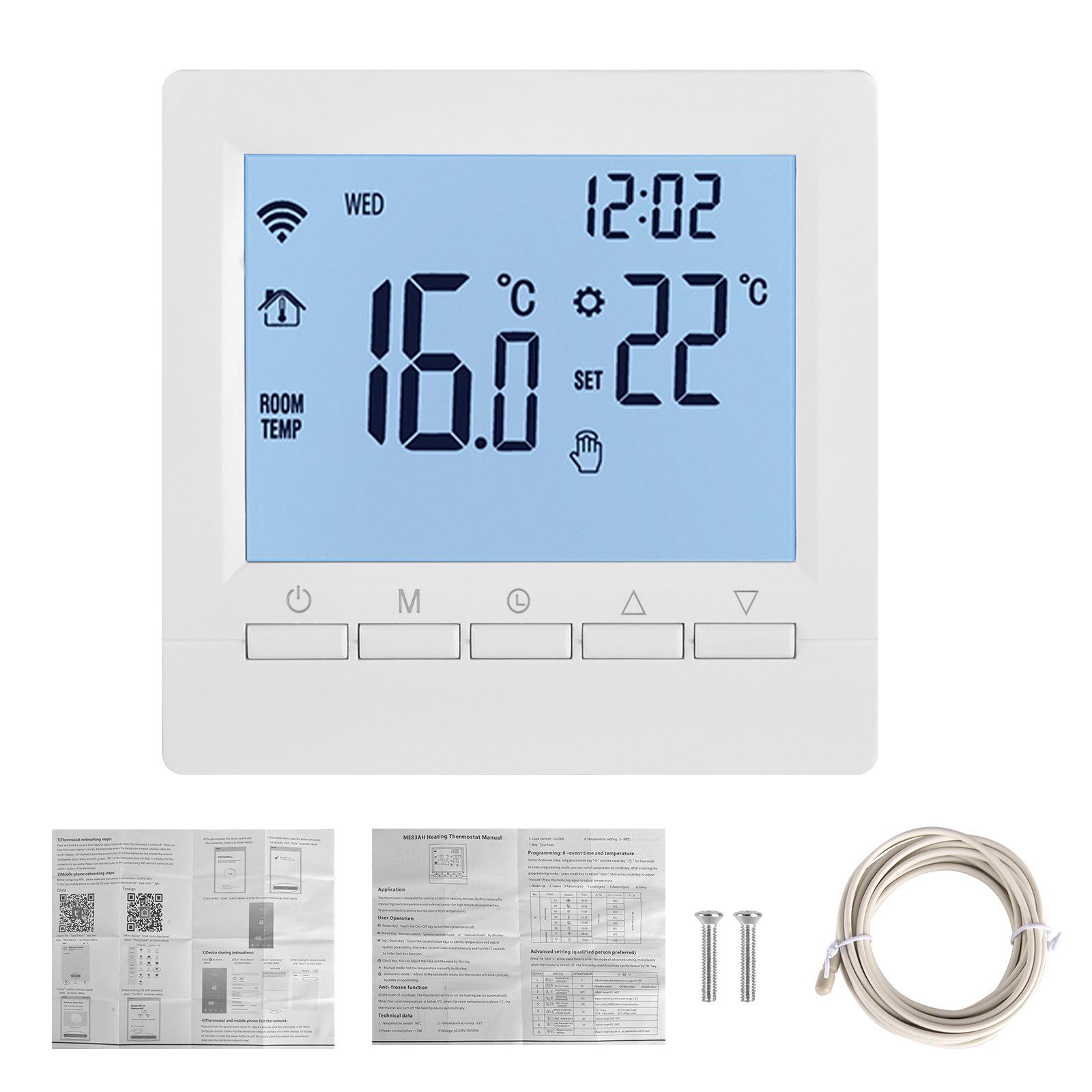 loefme ME83H electronic room thermostat, Wi-Fi wall thermostat for underfloor heating