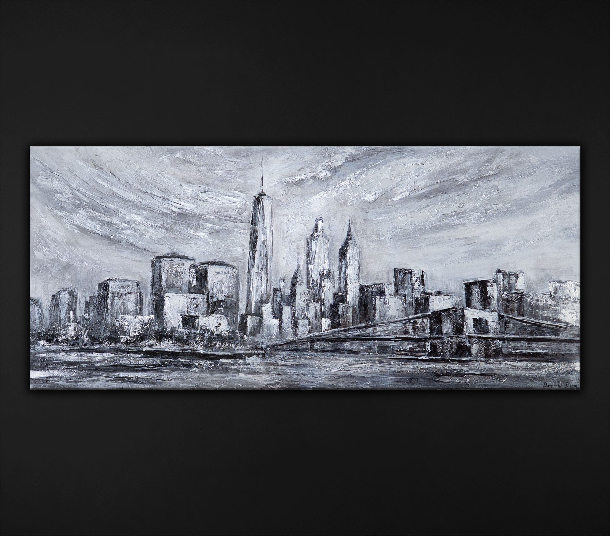 YS-Art Gemälde Wandbild, Schöne Stadt, Wolkenkratzer, günstig online kaufen