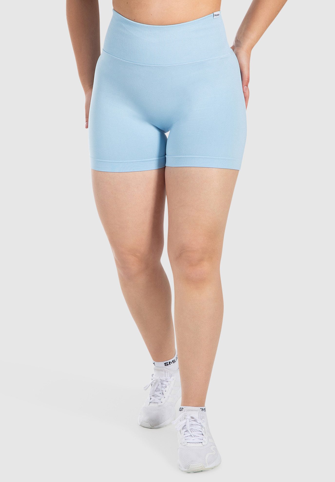 Smilodox Shorts Elvia, Short Leggings mit Figurformender V-Kontur, Fitness Gym Hochtaillierte Sportshorts, elastisches Funktionsmaterial, Nahtlos
