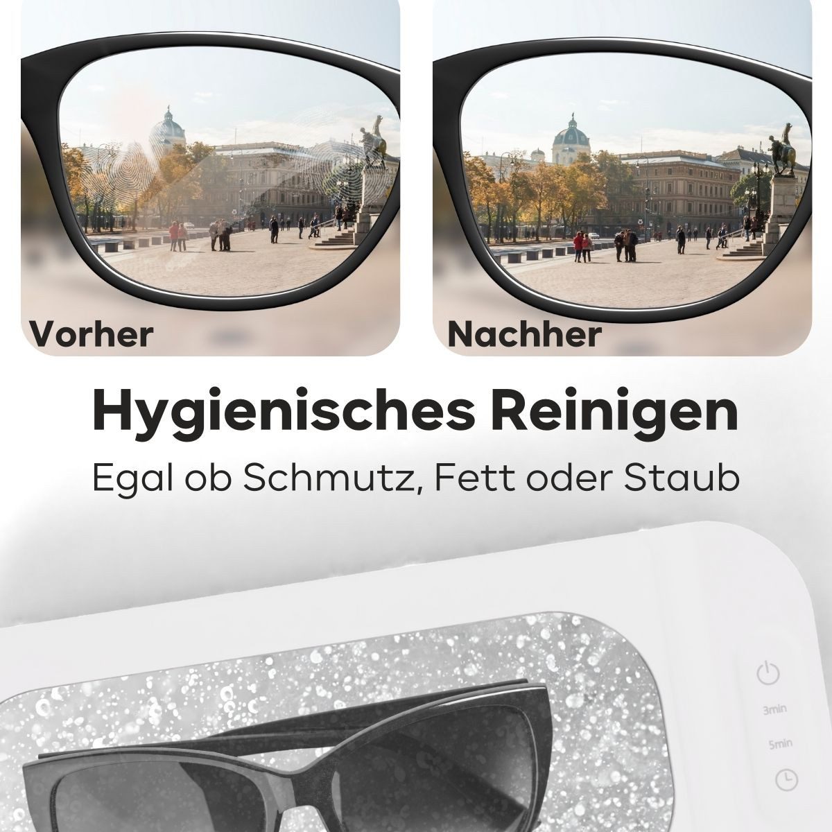 ProfiCare Ultraschallreiniger PC-USR 3120, mit 2 Stufen-Timer & hoher Reinigungsfrequenz