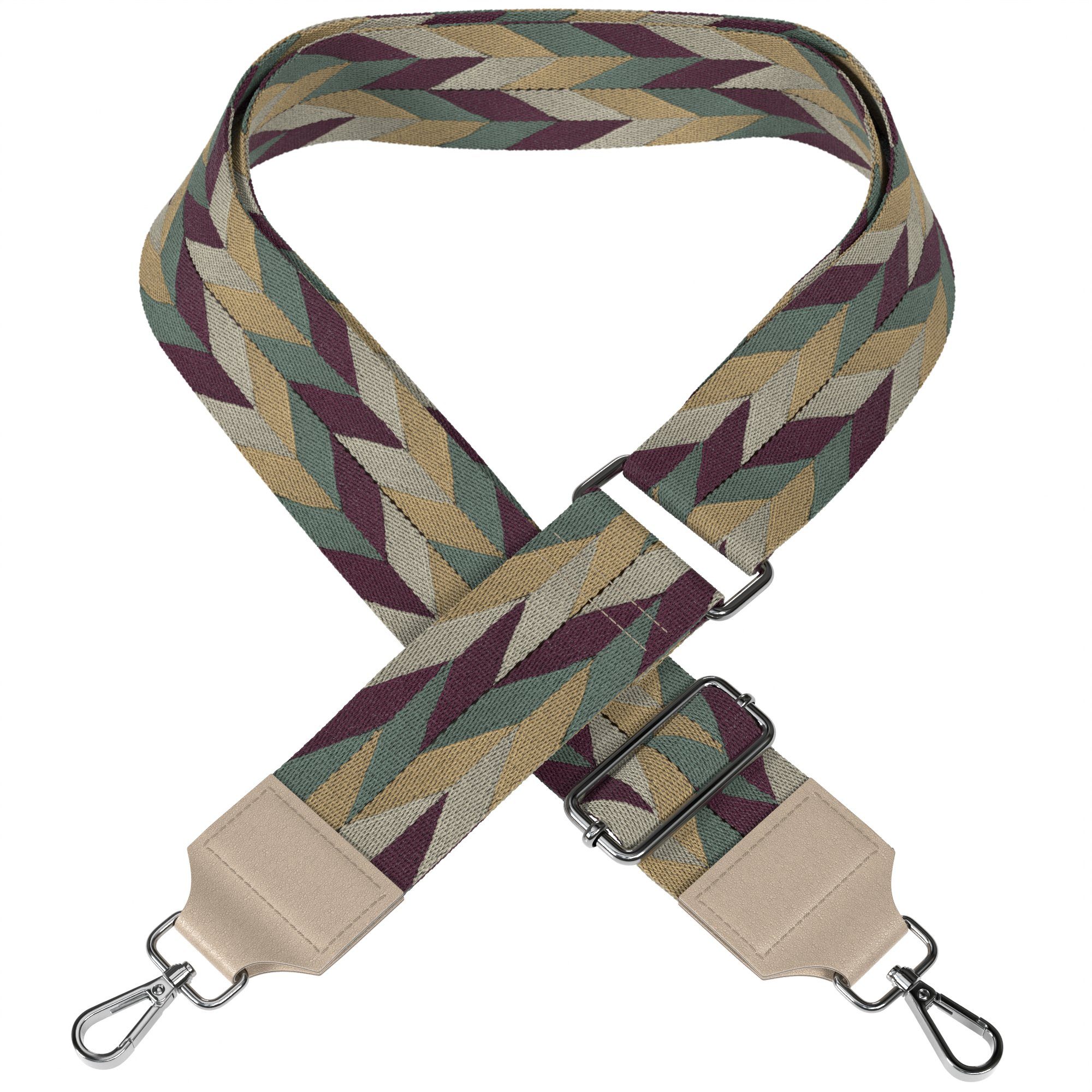 EAZY CASE Schulterriemen Schultergurte für Taschen gemustert Cross Bag Handytaschenband Smartphonekette Schultertasche Beige Natur