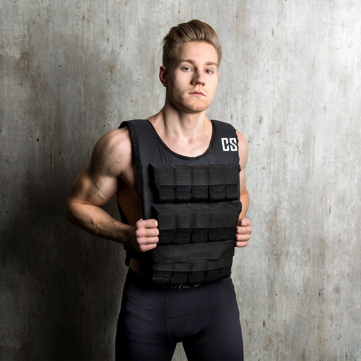 20 Weighted mit kg Gewichtsweste Vest Capital Metallgewichte Gewichtsjacke Monstervest Gewichtsweste Gewichten Vest Sports Trainingsweste Weight schwarz, (31-tlg),