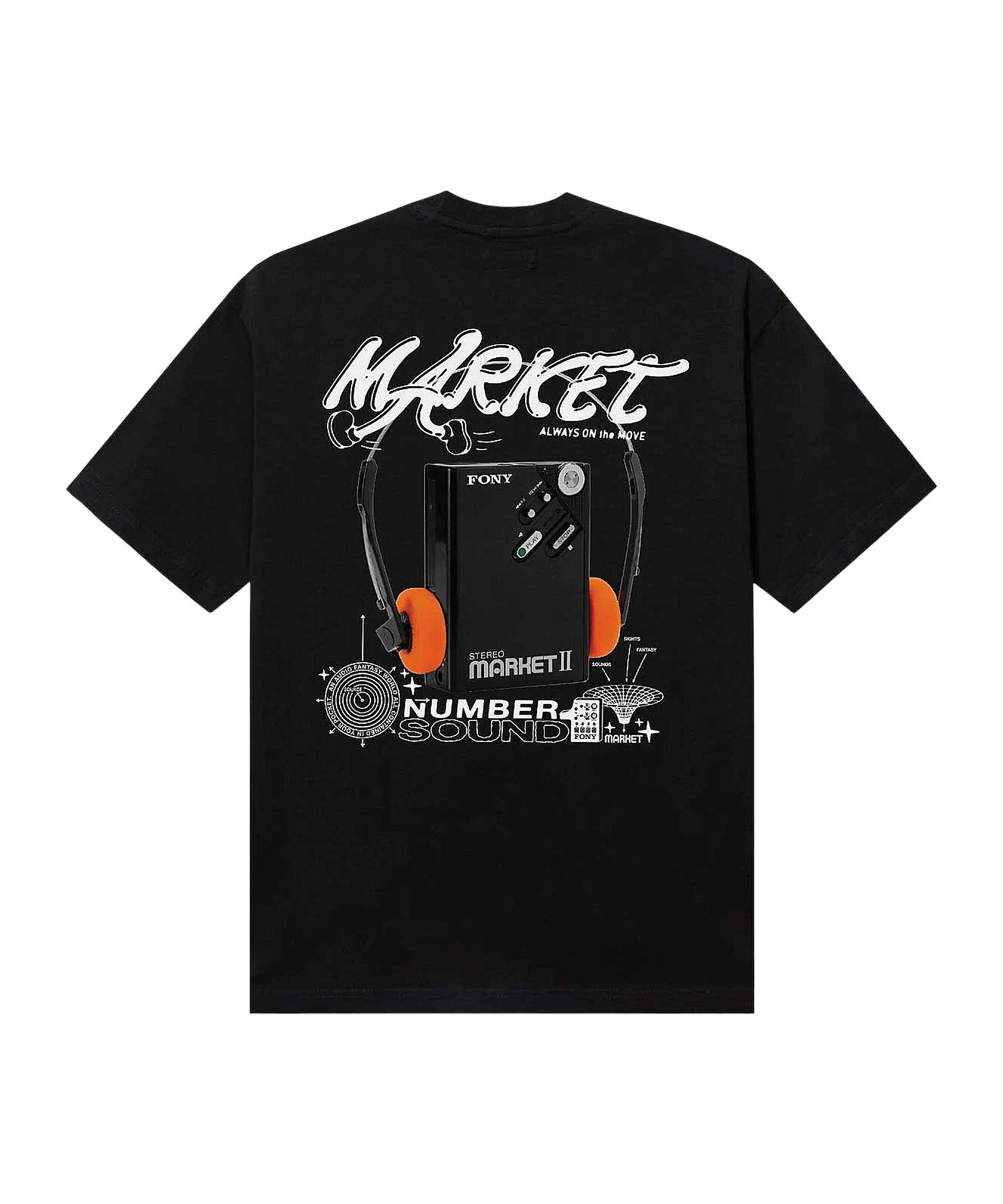 Market T-Shirt Market Audioman T-Shirt Kurzarm-Shirts Herren Baumwolle
