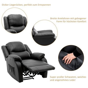 WISHDOR Relaxsessel Einzelsessel Fernsehsessel Liegestuhl (Einstellbare Grade: 90 bis 130 Grad Gewichtskapazität 330LBS/150KG), Liege Einlades Sofa, Manuelle Rückenlehne