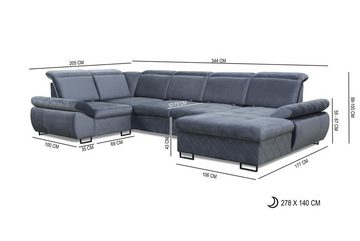 JVmoebel Ecksofa Ecksofa Couch Möbel Neu Wohnlandschaft U Form, Made in Europe