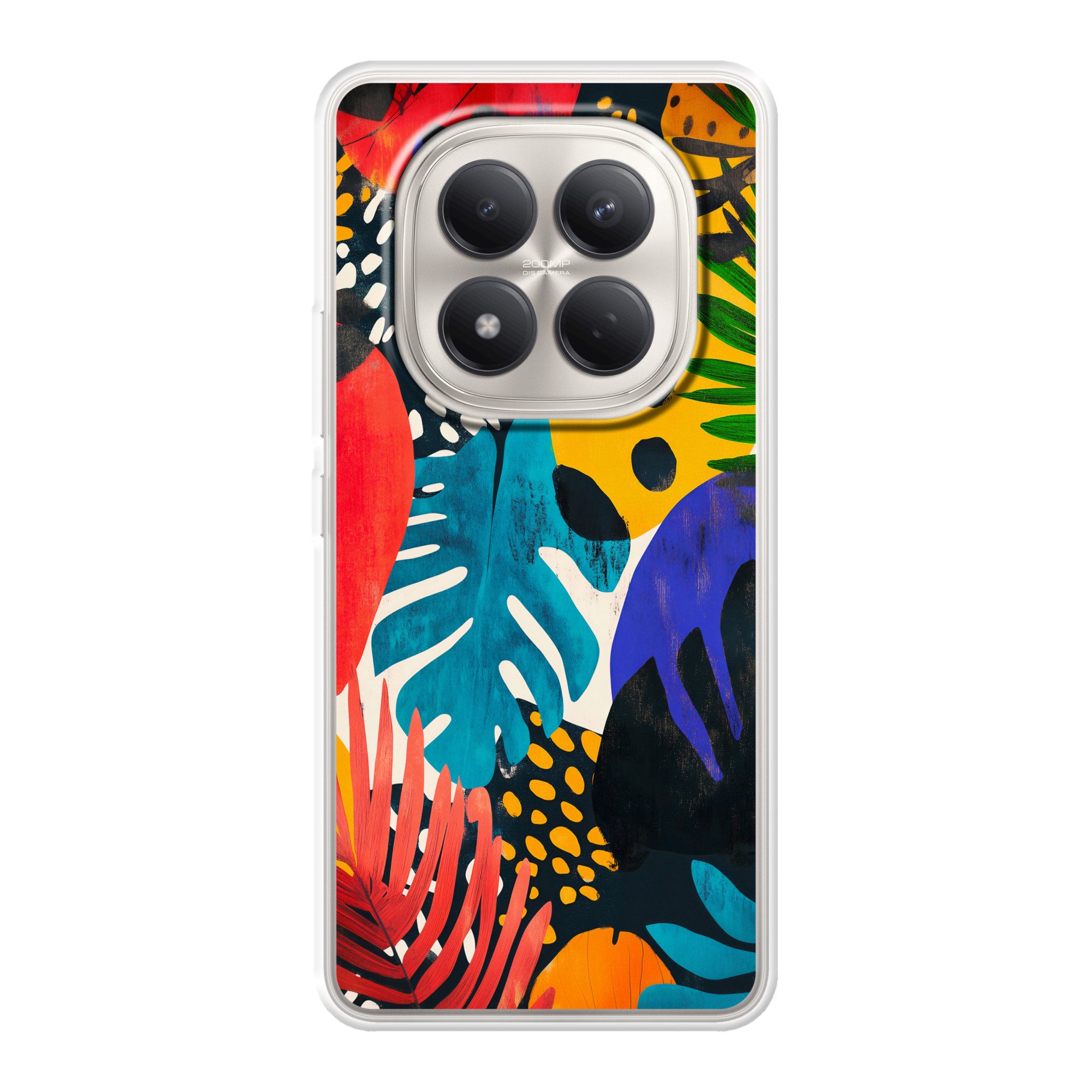MuchoWow Handyhülle für Xiaomi Redmi Note 15 Pro 4G Blätter - Formen - Abstrakt - Farbenfr, Handy Case, Silikon, Bumper Case Dünn