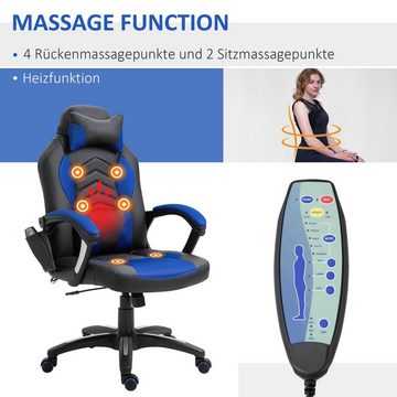 HOMCOM Schreibtischstuhl Bürostuhl (Set, 1 St), Bürostuhl Massagesessel mit Massagefunktion Wärmefunktion 2 Farben
