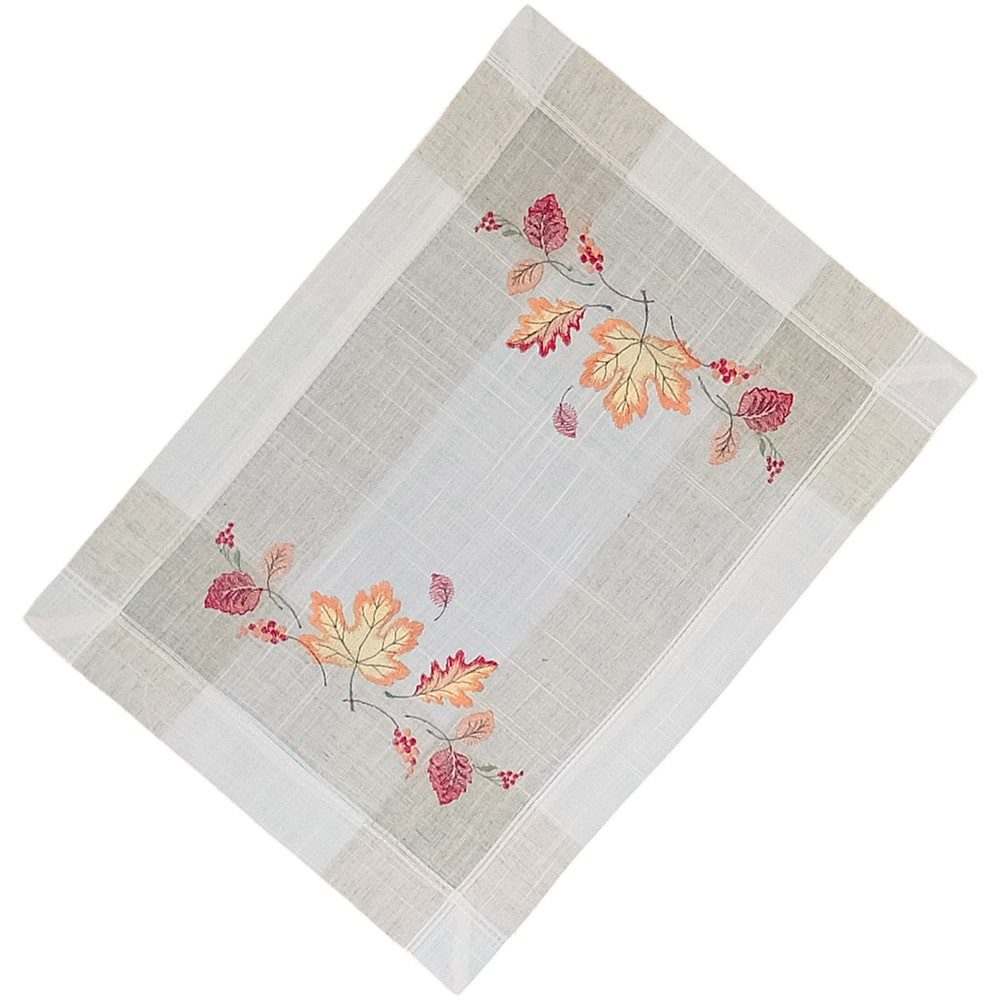 matches21 HOME & HOBBY Tischdecke Tischdeckchen MELINA Blätter Herbst bunt Polyester Leinen 35 x 50 cm (1-tlg), Pflegeleicht & waschbar bei 30 °C