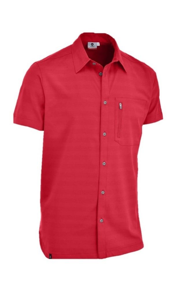 Outdoorhemd Wanderhemd Irschenberg XT Kurzarm (mit Brusttasche) rot Herren