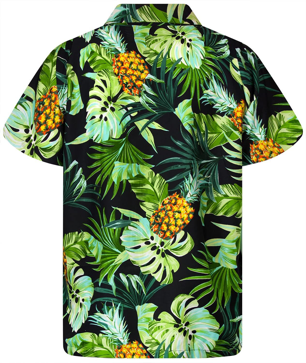 King Kameha Hawaiihemd Pineapple Leaves Kids Funky Hawaii-Hemd Kinder Kurzarm Front-Tasche