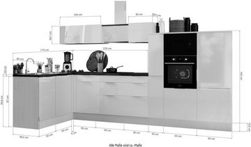 RESPEKTA Küche Elisabeth, vormontiert, inkl. E-Geräte, Breite 370 cm