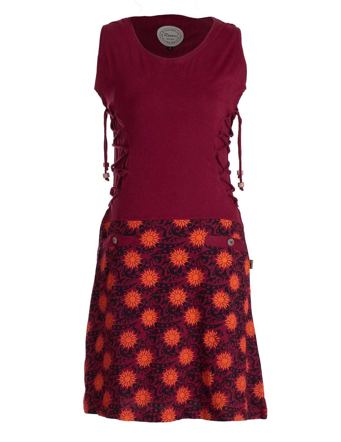 Vishes Minikleid Damen Sommerkleid armlos-es Blumen-Kleid Tunika-Kleid T-Sh günstig online kaufen