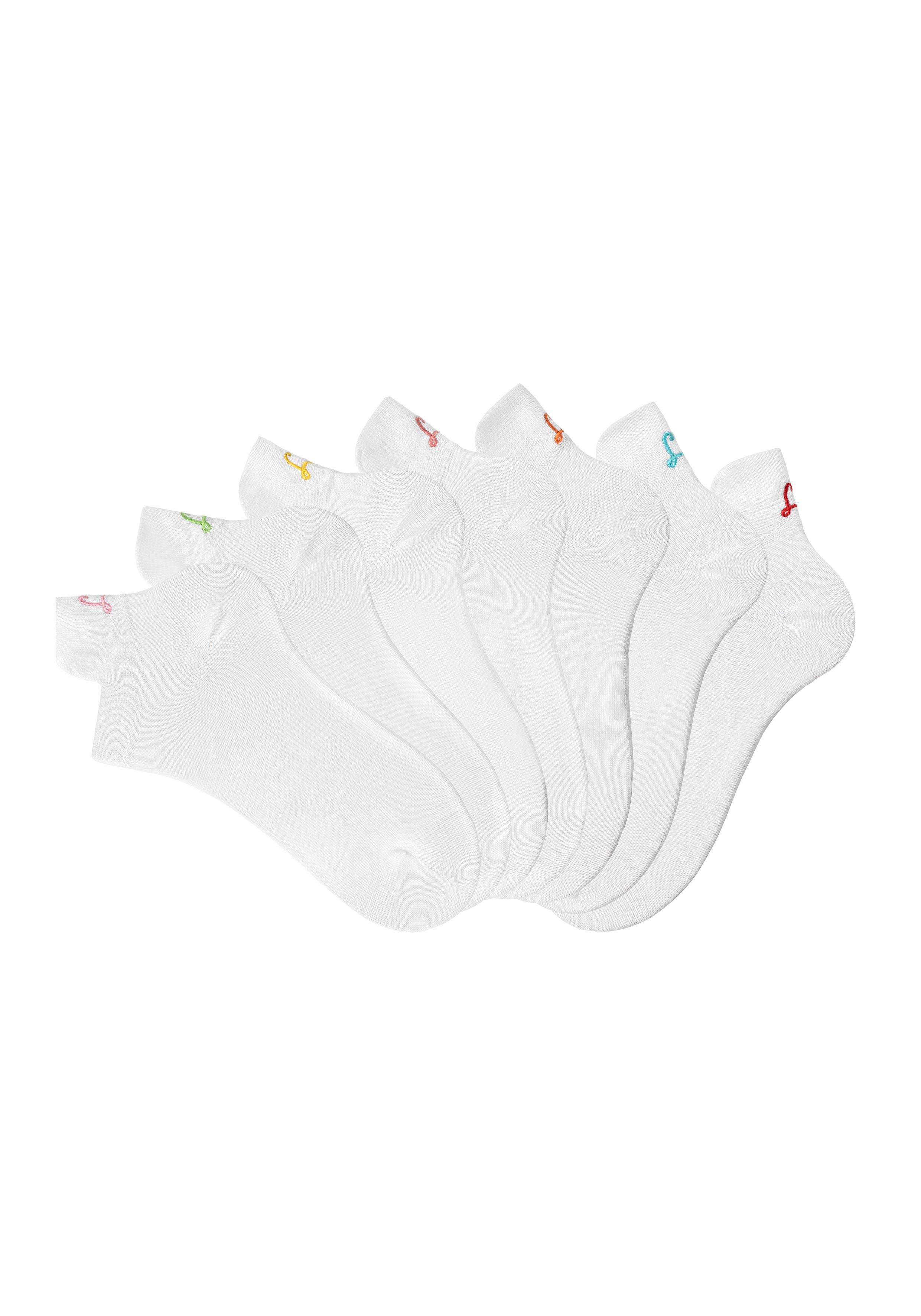 LASCANA Sneakersocken (Box, 7-Paar, Box) mit kleiner Stickerei günstig online kaufen