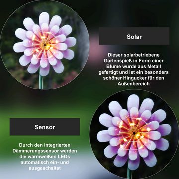 STAR TRADING LED Dekolicht Pink Daisy, Star Trading Solar-Erdspieß Pink Daisy