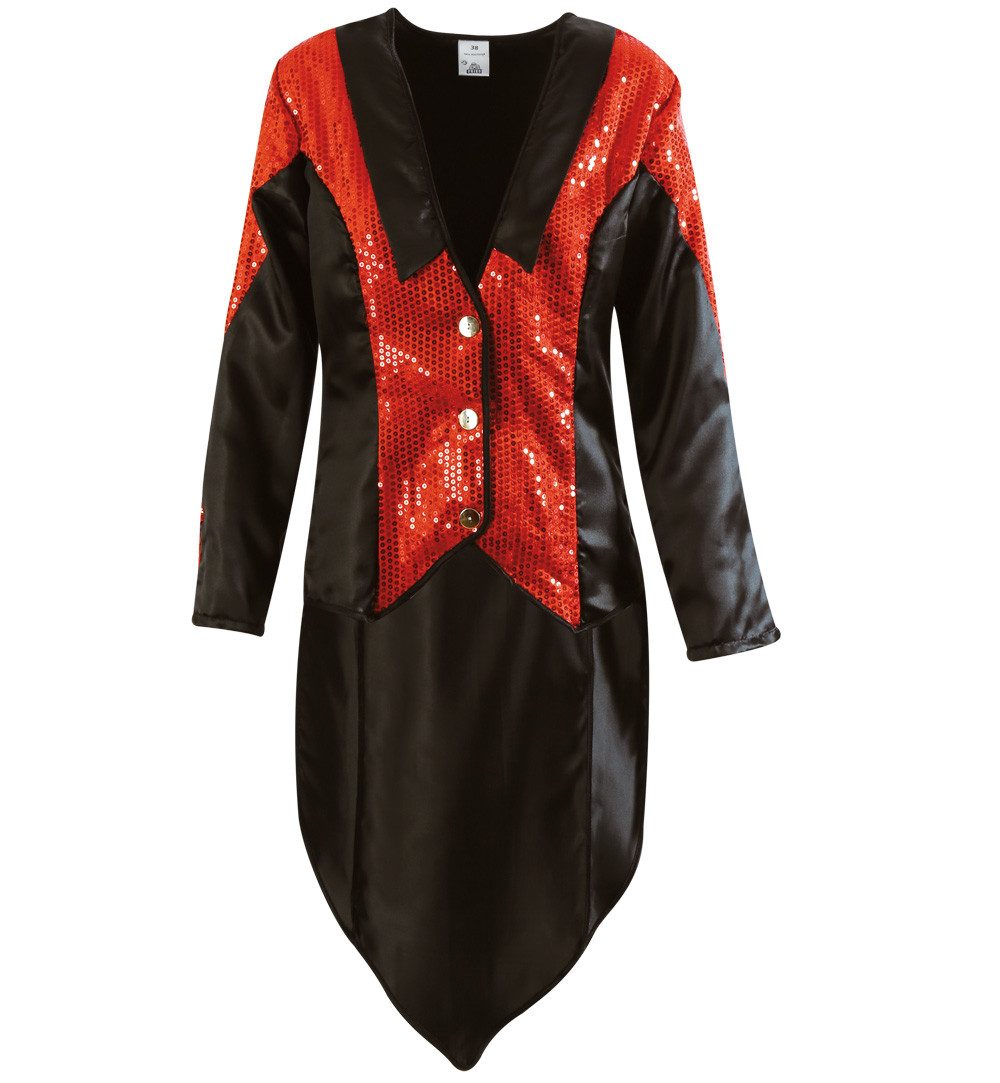 Fries Kostüm Damen Pailletten Frack Jacke in Rot Gold oder Silber Karneval, Hohe Qualität
