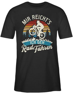Shirtracer T-Shirt Mir reicht's ich geh Rad fahren - Vintage - weiß Fahrrad Bekleidung Radsport